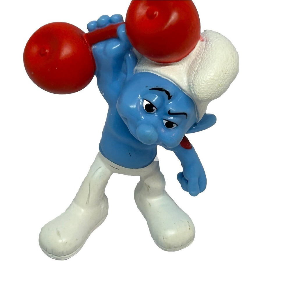 2011 Hefty Smurf & Barbell‎ 3" McDonald's Movie Action Figure Smurfs